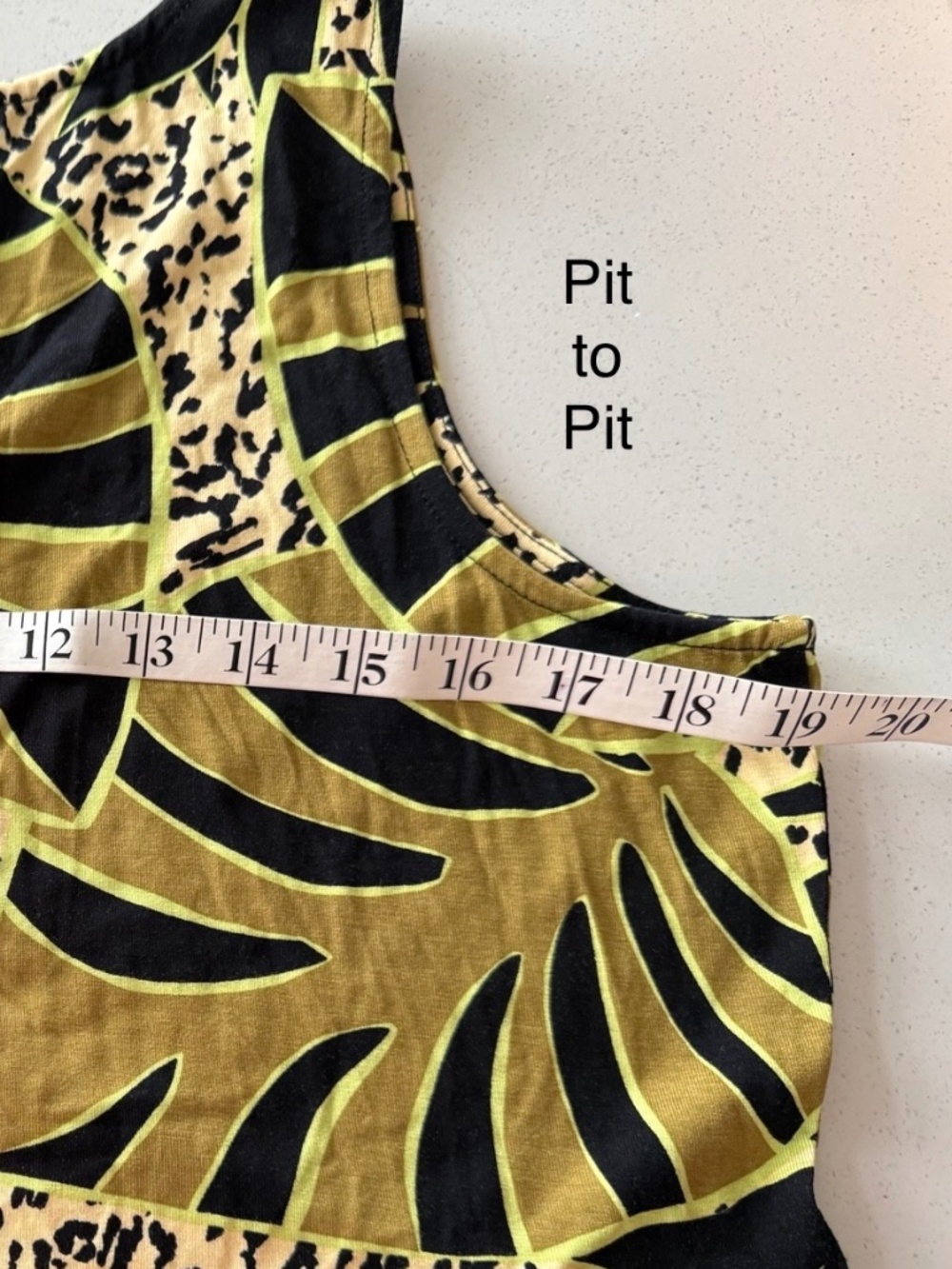 NWT Tribal Tropical Leaf Print Sleeveless Swing Dress Large - Picture 8 of 8